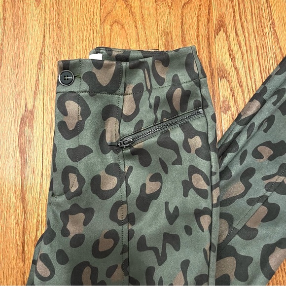 Maeve Anthropologie high rise green suede leopard print zipper legging pants - Picture 10 of 17